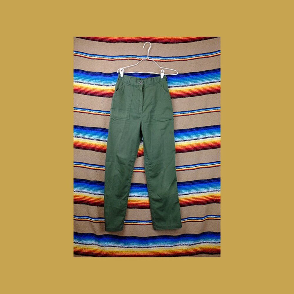 Womens vintage military army pants cargo utility pants trousers size 25 size 26